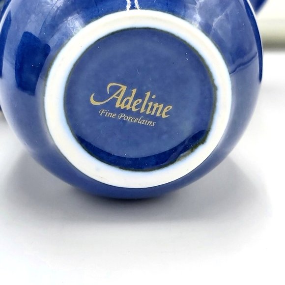 Adeline Fine Porcelain Tea Set-Dragonfly Motif-Cobalt Blue - Picture 7 of 14